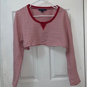 Cropped stripped Tommy top!